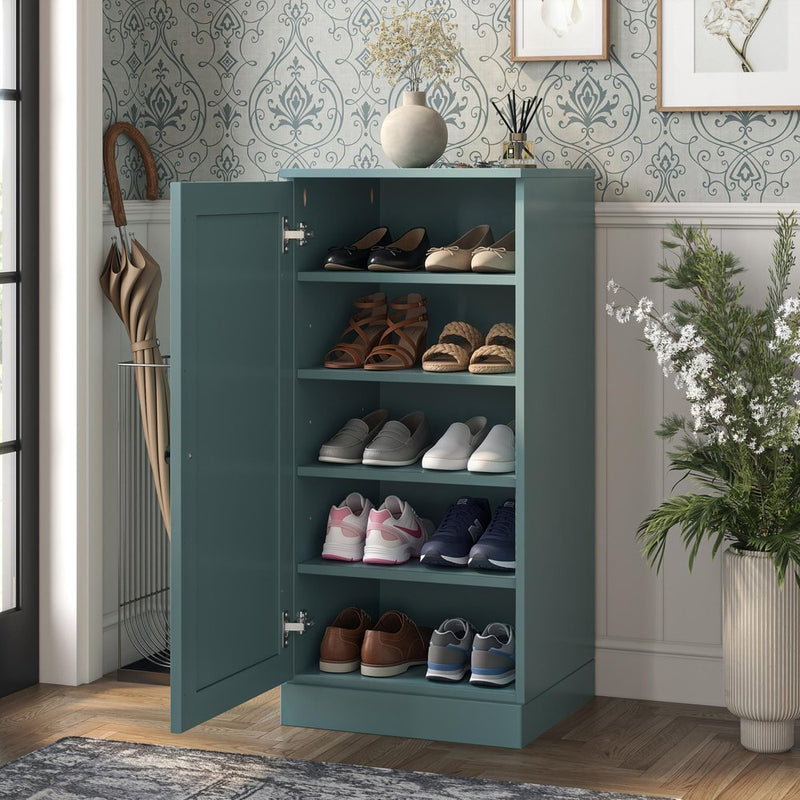 Aqua Ten Pair Solid WoodShoe Storage Cabinet