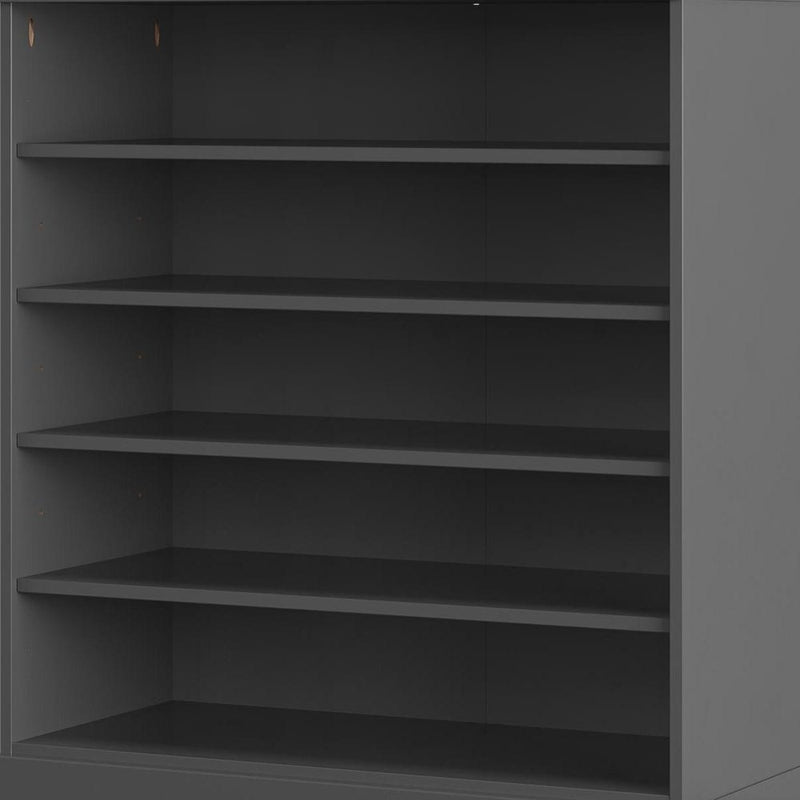 Gray Twenty Pair Solid WoodShoe Storage Cabinet