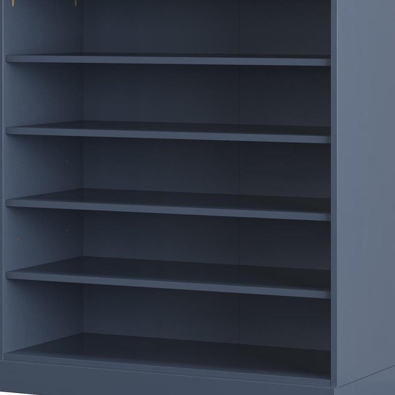 French Blue Twenty Pair Solid WoodShoe Storage Cabinet
