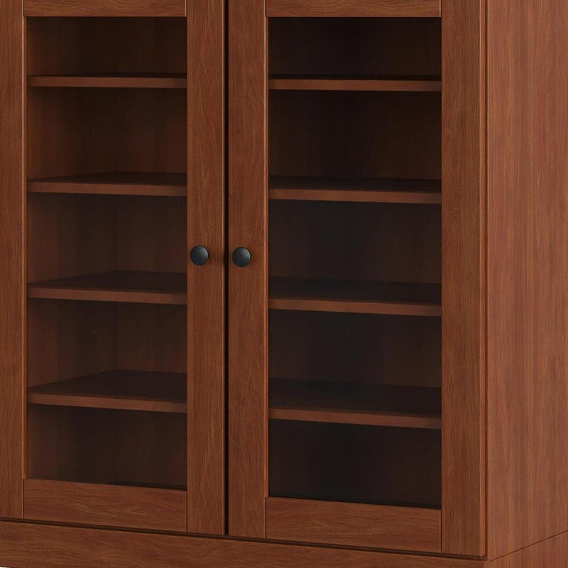 Coffee Twenty Pair Solid WoodShoe Storage Cabinet