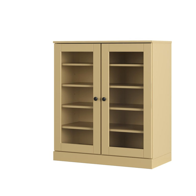 Yellow Twenty Pair Solid WoodShoe Storage Cabinet