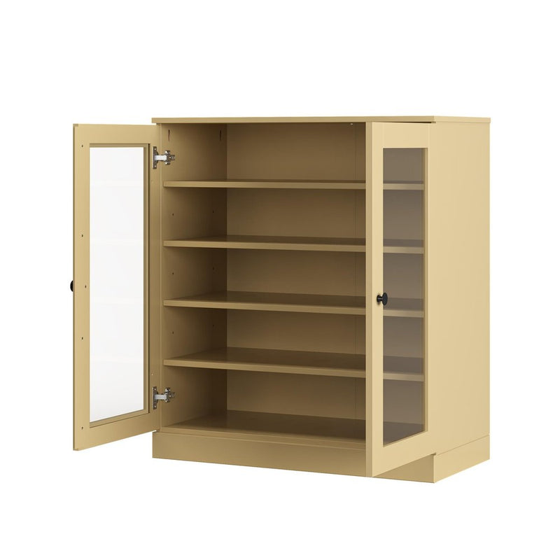 Yellow Twenty Pair Solid WoodShoe Storage Cabinet