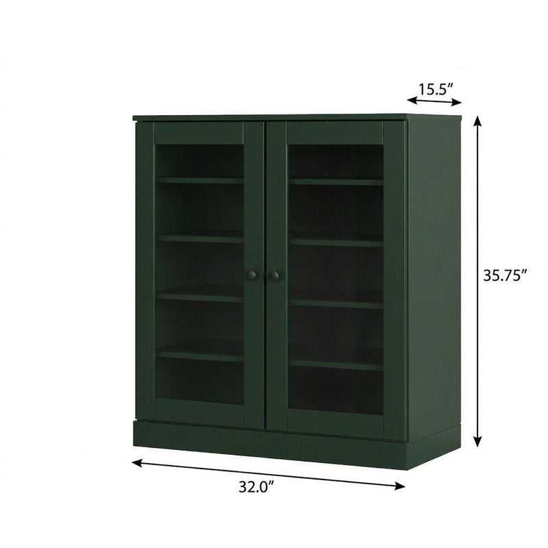 Green Twenty Pair Solid WoodShoe Storage Cabinet