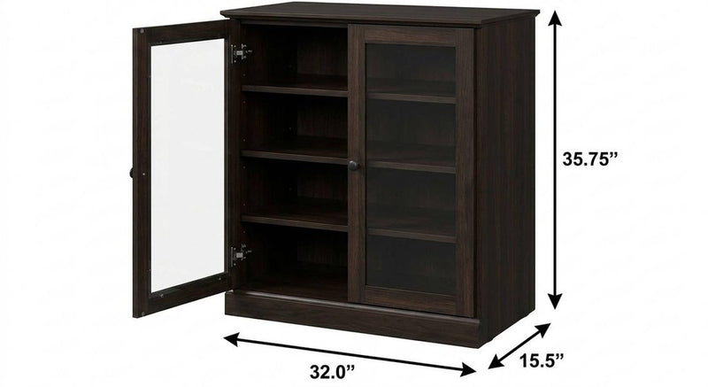 Espresso Twenty Pair Solid WoodShoe Storage Cabinet