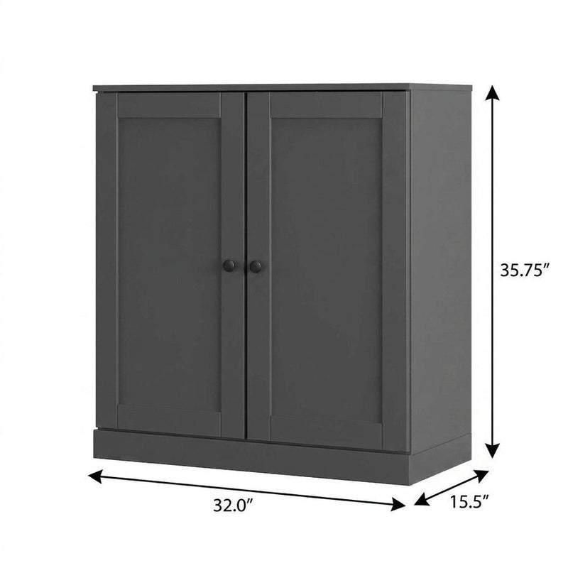 Gray Twenty Pair Solid WoodShoe Storage Cabinet