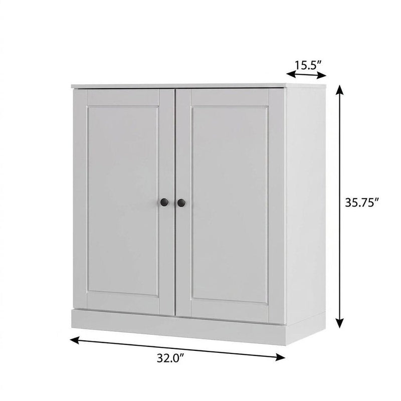 White Twenty Pair Solid WoodShoe Storage Cabinet