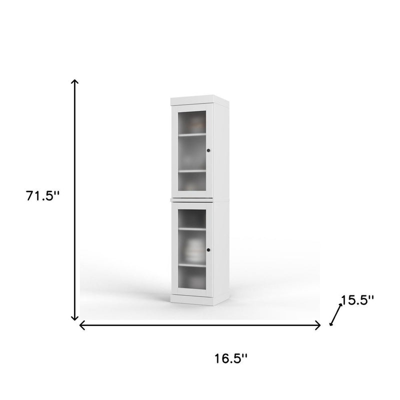 72" White Solid Wood Two Door Pantry Or Storage Closet