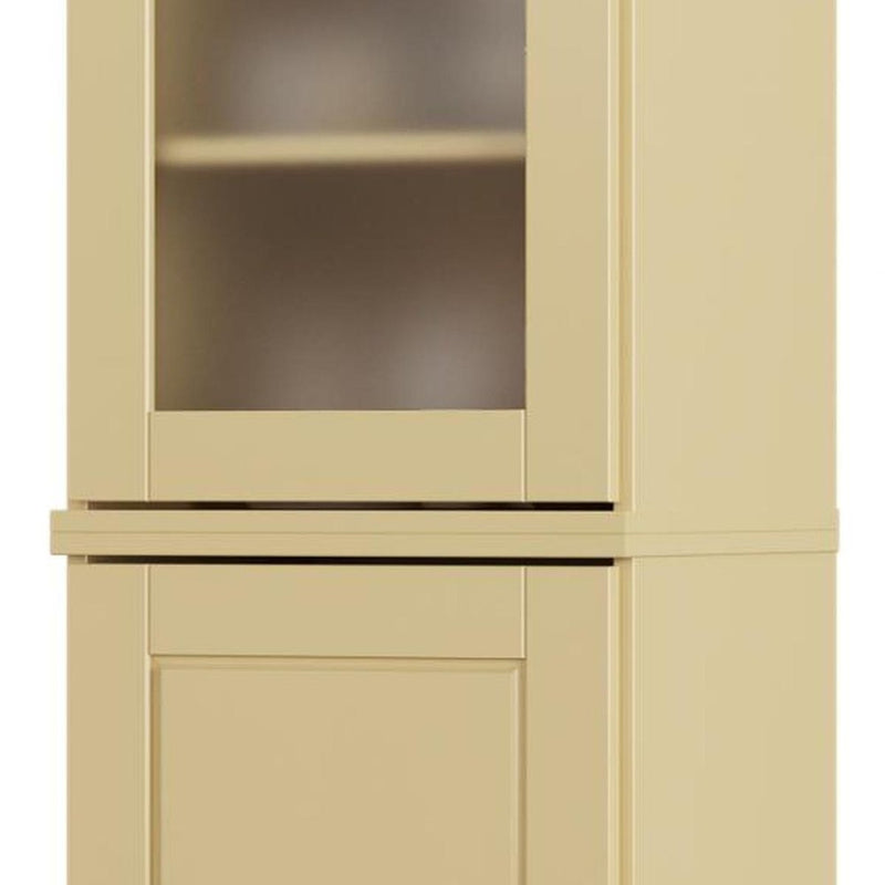 72" Yellow Solid Wood Two Door Pantry Or Storage Closet