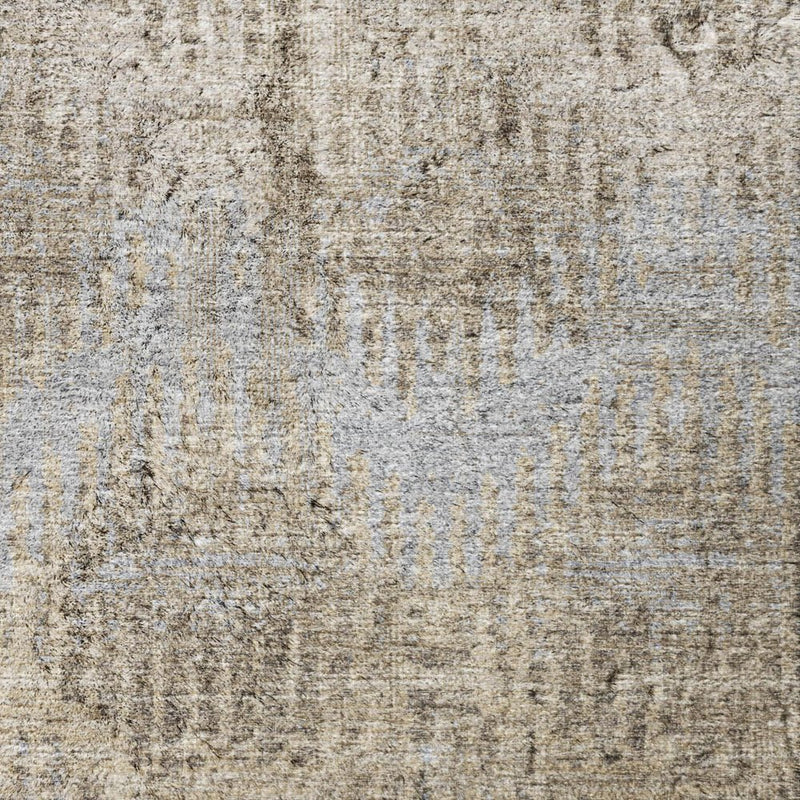 3' X 5' Gray And Brown Geometric Shag Washable Area Rug With UV Protection