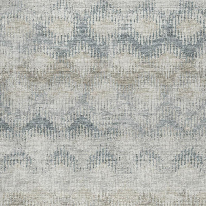 8' X 10' Linen And Gray Geometric Shag Washable Area Rug With UV Protection