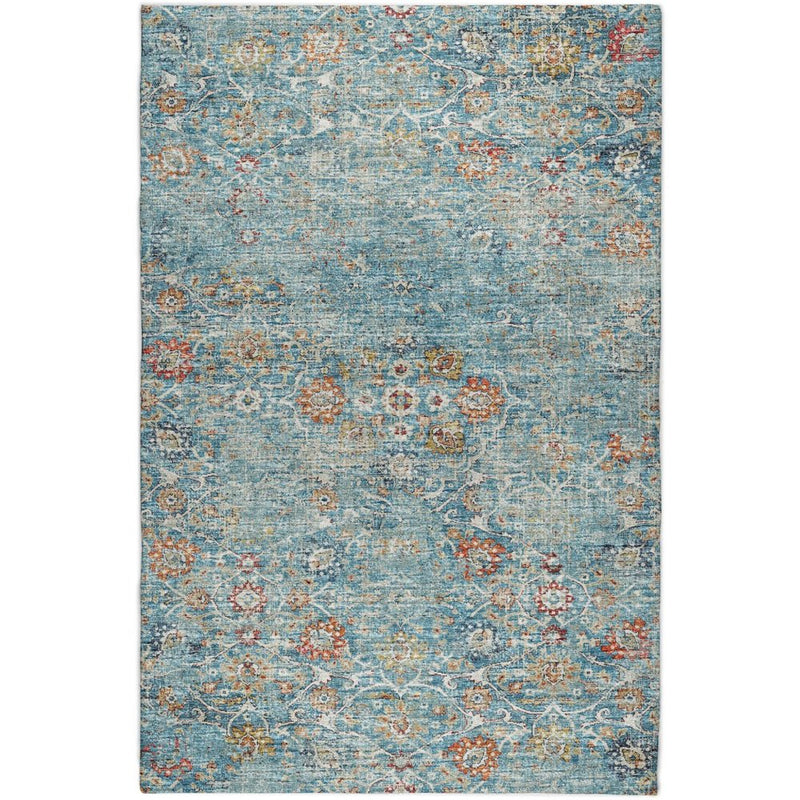 3' X 5' Blue And Teal Oriental Shag Washable Area Rug With UV Protection