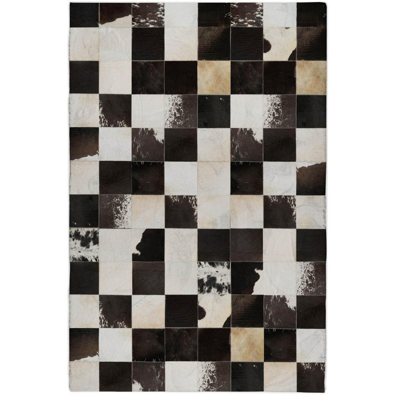 8' X 10' Black And Ivory Animal Print Shag Washable Area Rug With UV Protection