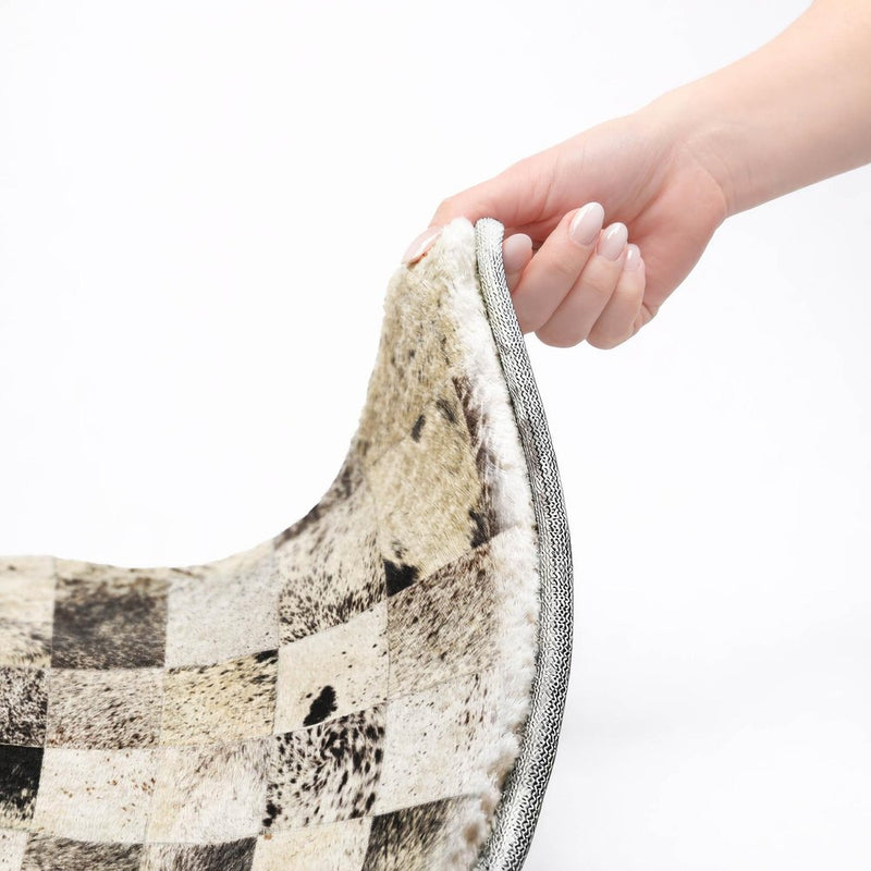 9' X 12' Black And Ivory Animal Print Shag Washable Area Rug With UV Protection
