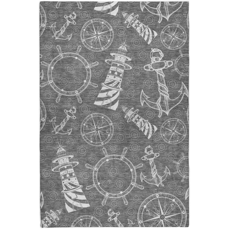 8' X 10' Gray And Ivory Geometric Shag Washable Area Rug With UV Protection