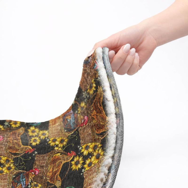 8' Midnight And Chocolate Animal Print Shag Washable Round Rug With UV Protection