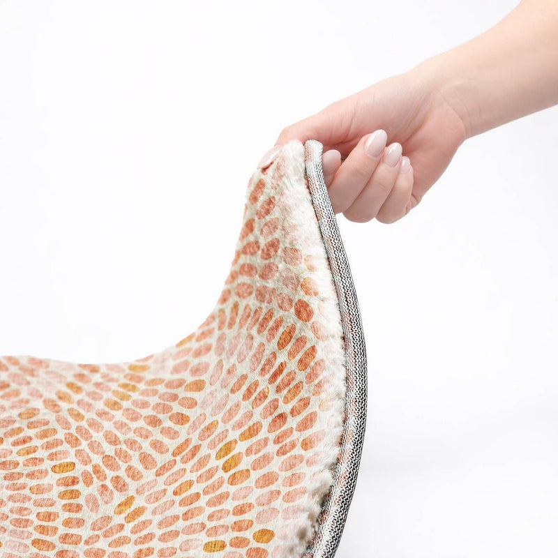 5' X 8' Peach And Orange Geometric Shag Washable Area Rug With UV Protection