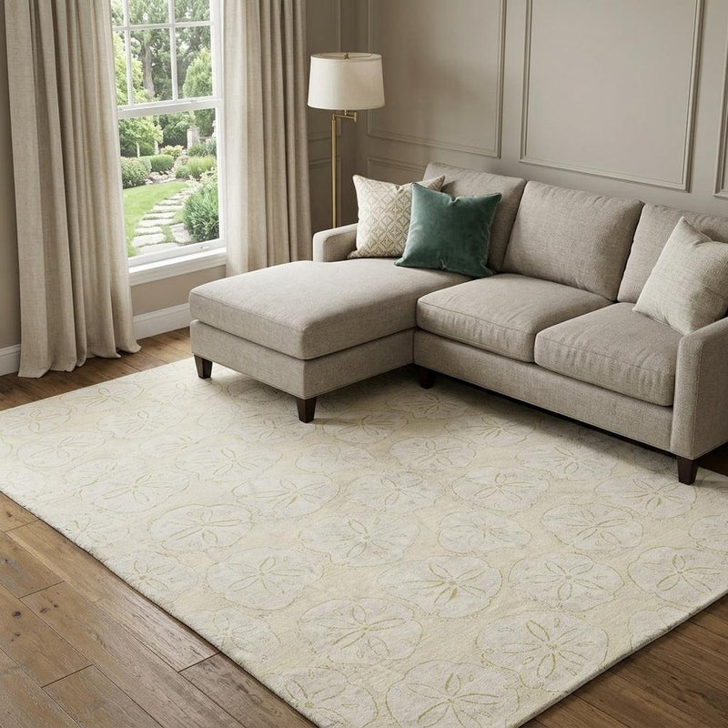9' X 12' Sand And Beige Animal Print Shag Washable Area Rug With UV Protection