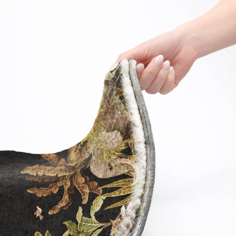 10' X 14' Midnight And Chocolate Animal Print Shag Washable Area Rug With UV Protection