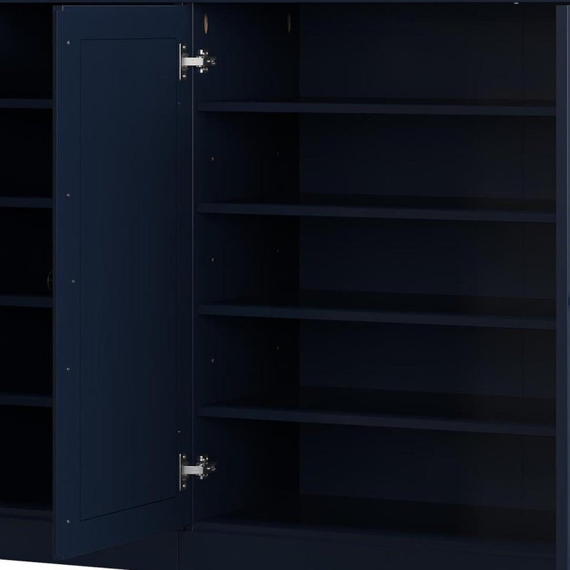 Navy Blue 30 Solid WoodShoe Storage Cabinet