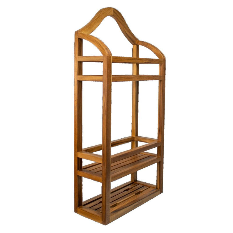 12" Natural Solid Wood Wall Mounted Bathroom Shelves