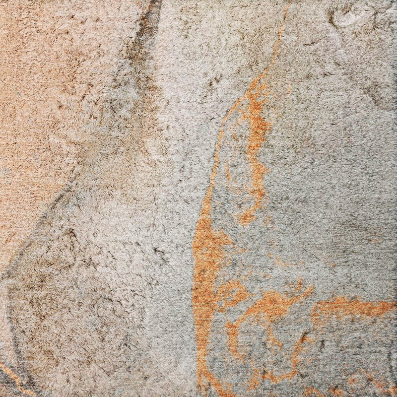 8' X 10' Orange And Peach Abstract Shag Washable Area Rug With UV Protection