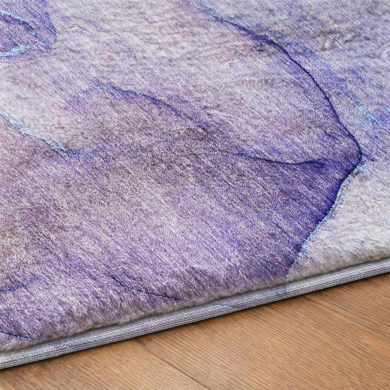 9' X 12' Navy Blue And Blue Abstract Shag Washable Area Rug With UV Protection