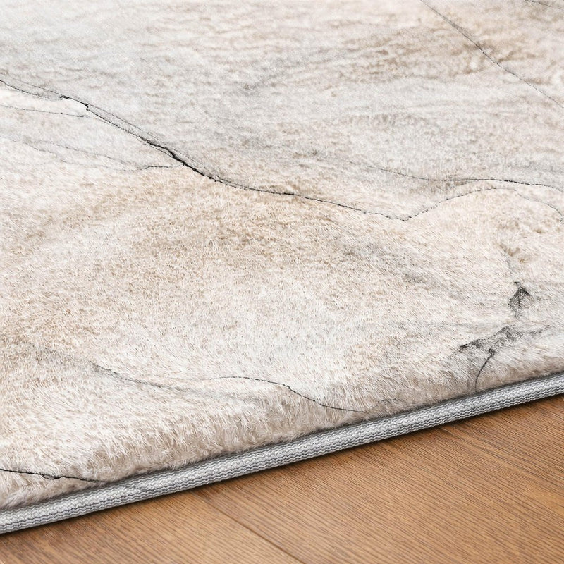 3' X 5' Gray And Charcoal Abstract Shag Washable Area Rug With UV Protection