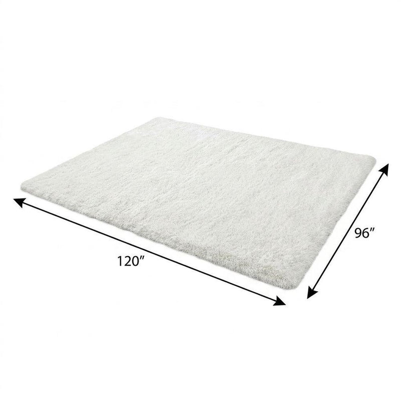 8' X 10' Pink And Gray Abstract Shag Washable Area Rug With UV Protection