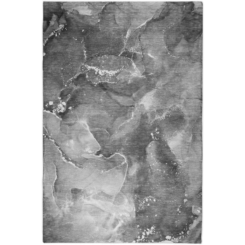 3' X 5' Gray And Charcoal Abstract Shag Washable Area Rug With UV Protection