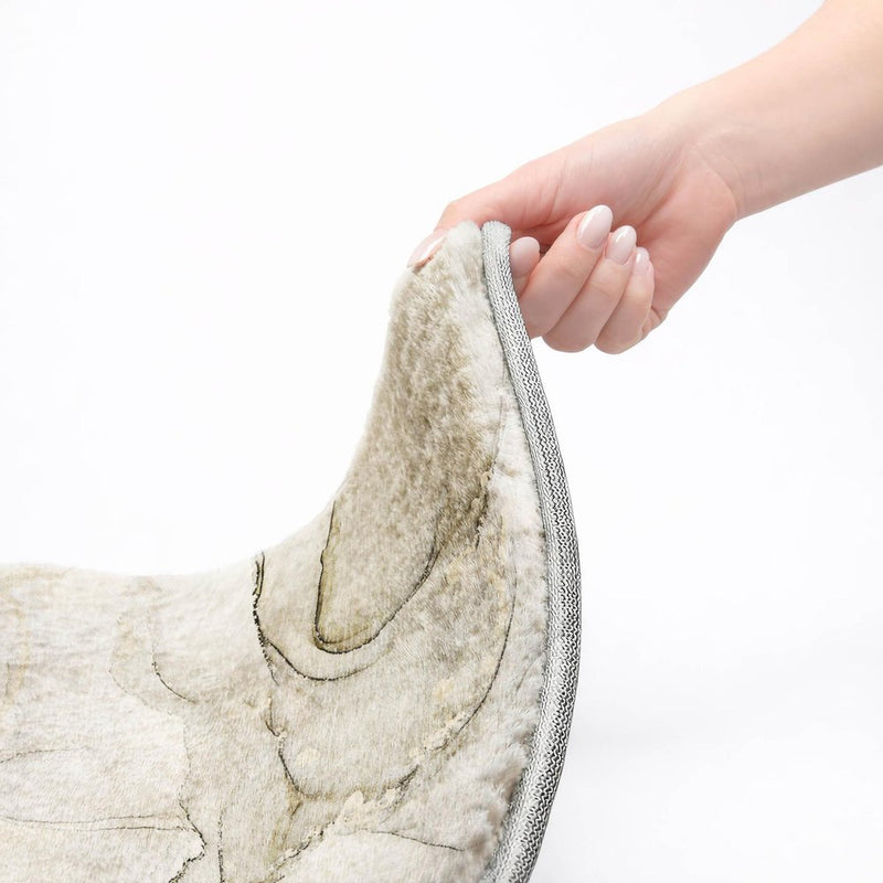 8' Beige And Taupe Abstract Shag Washable Round Rug With UV Protection