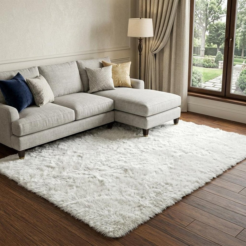 8' X 10' Silver And Gray Abstract Shag Washable Area Rug With UV Protection