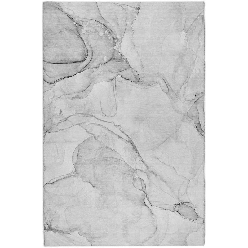 8' X 10' Silver And Gray Abstract Shag Washable Area Rug With UV Protection