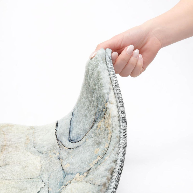 3' X 5' Sky Blue And Blue Abstract Shag Washable Area Rug With UV Protection