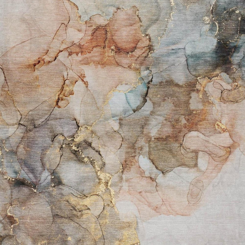 9' X 12' Beige And Gray Abstract Shag Washable Area Rug With UV Protection