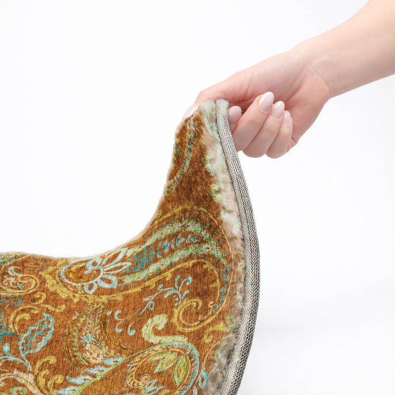5' X 8' Orange And Teal Paisley Shag Washable Area Rug With UV Protection