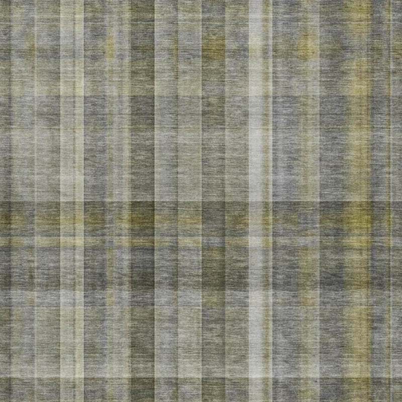 3' X 5' Gray And Charcoal Plaid Shag Washable Area Rug With UV Protection