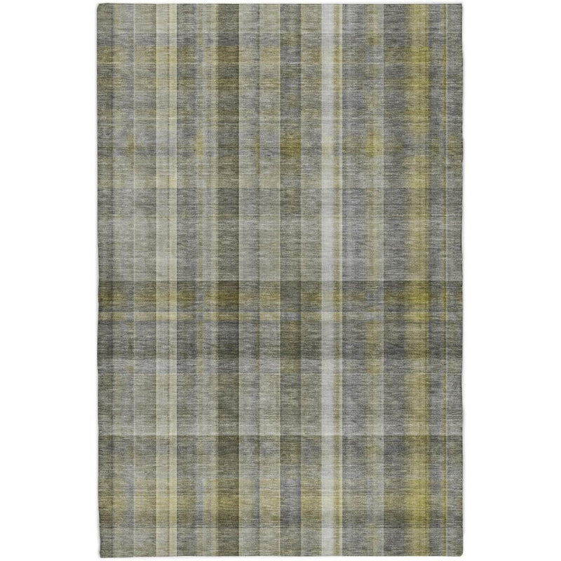 3' X 5' Gray And Charcoal Plaid Shag Washable Area Rug With UV Protection