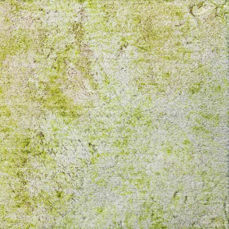 8' X 10' Green And Ivory Abstract Shag Washable Area Rug With UV Protection