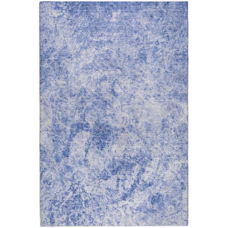 8' X 10' Blue And Ivory Abstract Shag Washable Area Rug With UV Protection