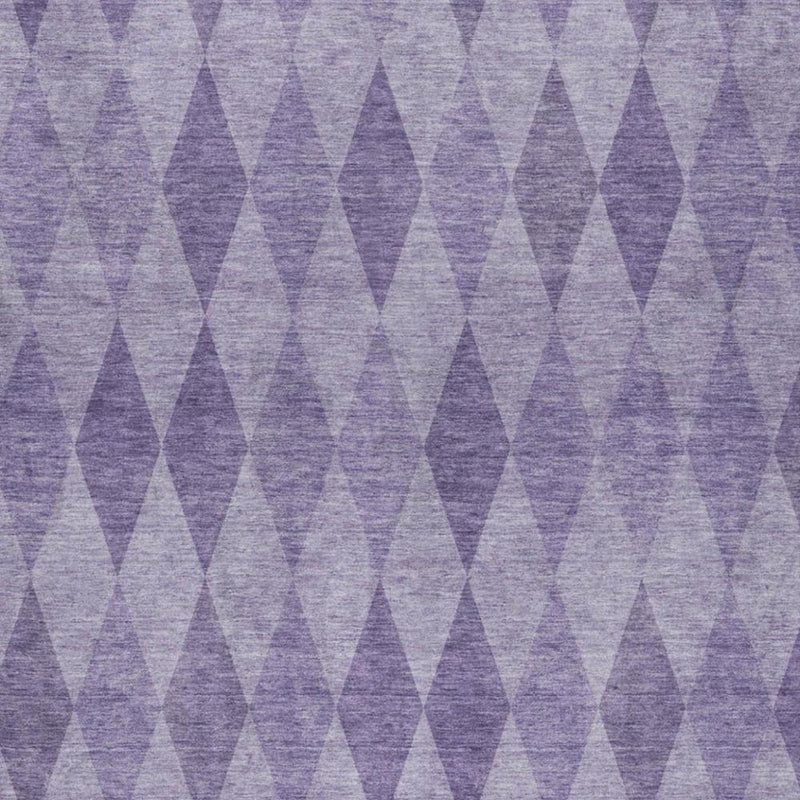 9' X 12' Purple And Lavender Geometric Shag Washable Area Rug With UV Protection