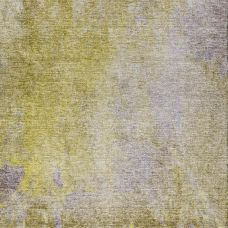 5' X 8' Gold And Beige Abstract Shag Washable Area Rug With UV Protection