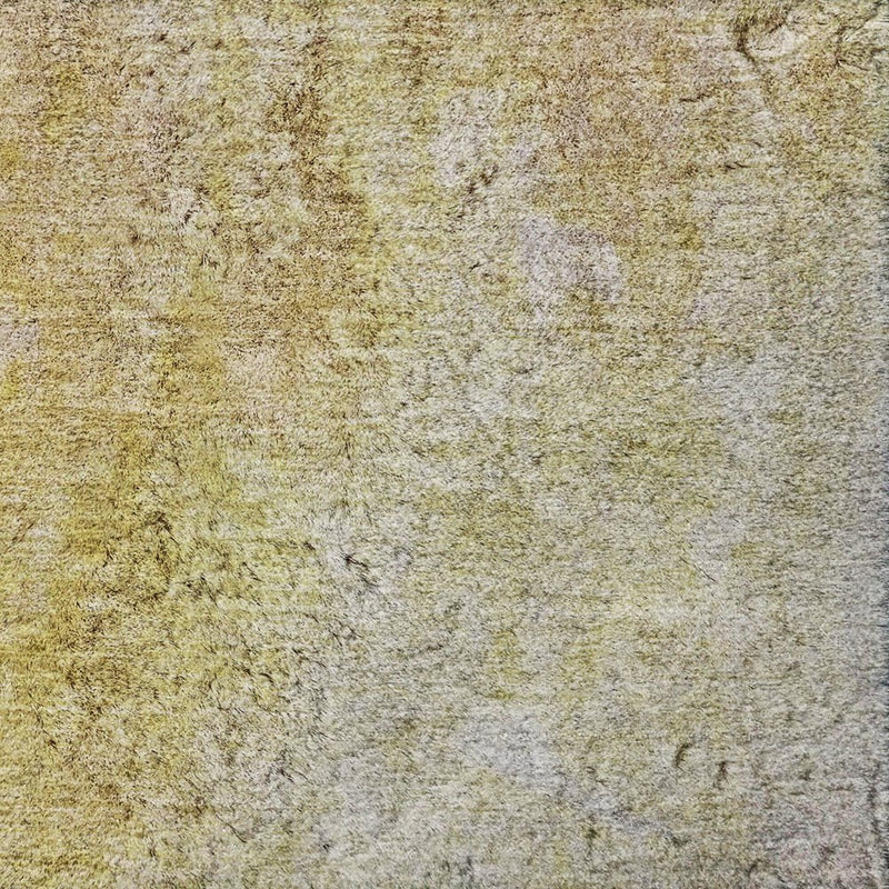 5' X 8' Gold And Beige Abstract Shag Washable Area Rug With UV Protection