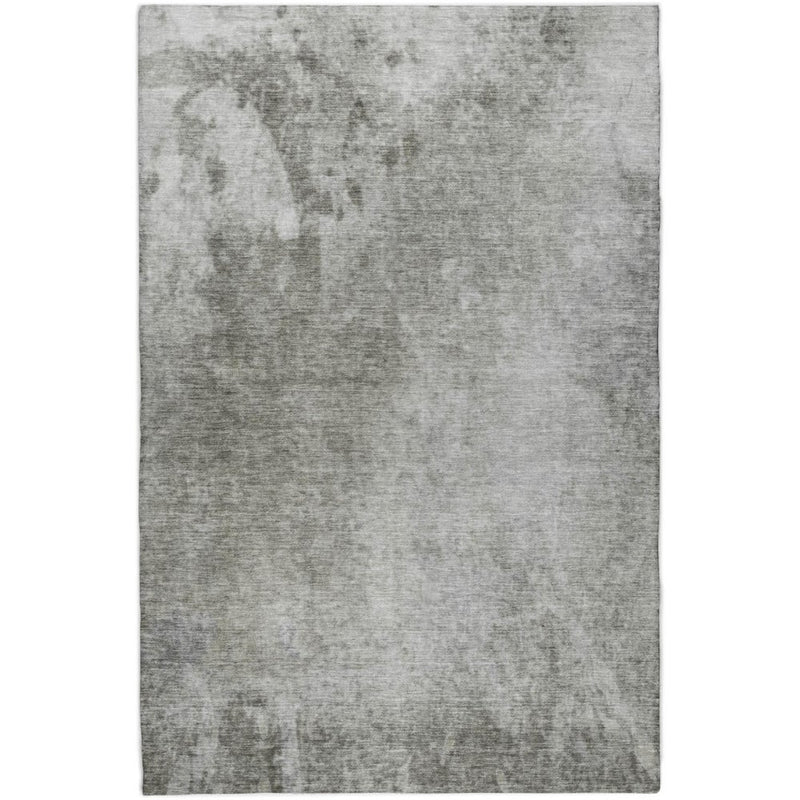 8' X 10' Gray And Silver Abstract Shag Washable Area Rug With UV Protection