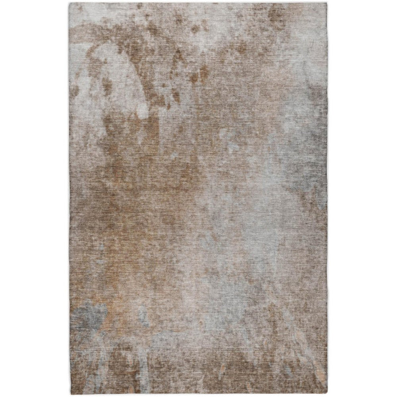 3' X 5' Brown And Beige Abstract Shag Washable Area Rug With UV Protection