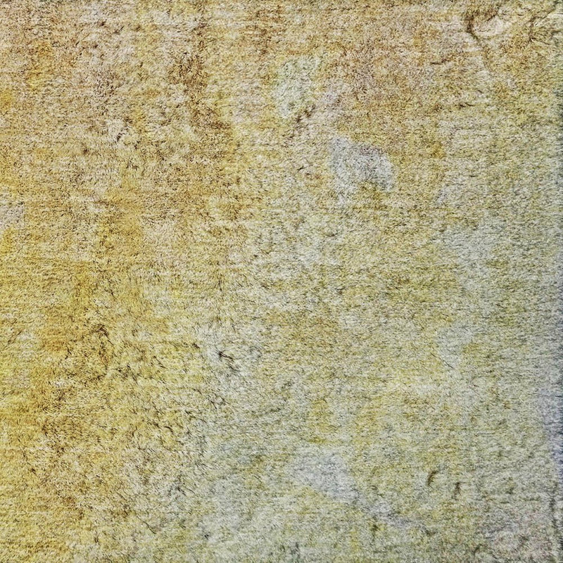 9' X 12' Wheat And Gold Abstract Shag Washable Area Rug With UV Protection