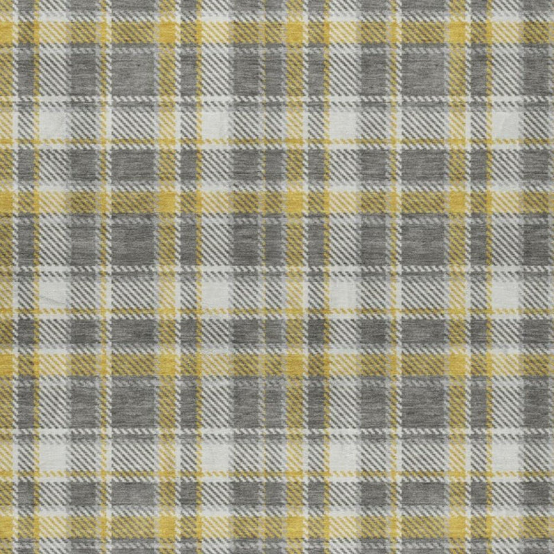 8' X 10' Gray And Ivory Plaid Shag Washable Area Rug With UV Protection