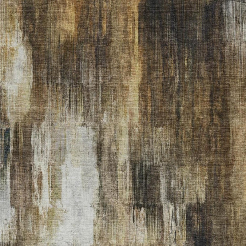 10' X 14' Chocolate And Brown Abstract Shag Washable Area Rug With UV Protection