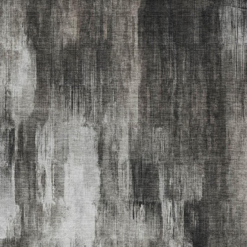 8' X 10' Gray And Black Abstract Shag Washable Area Rug With UV Protection