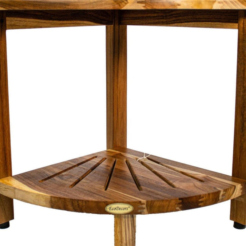 13" Brown Solid Wood Bathroom Shelves