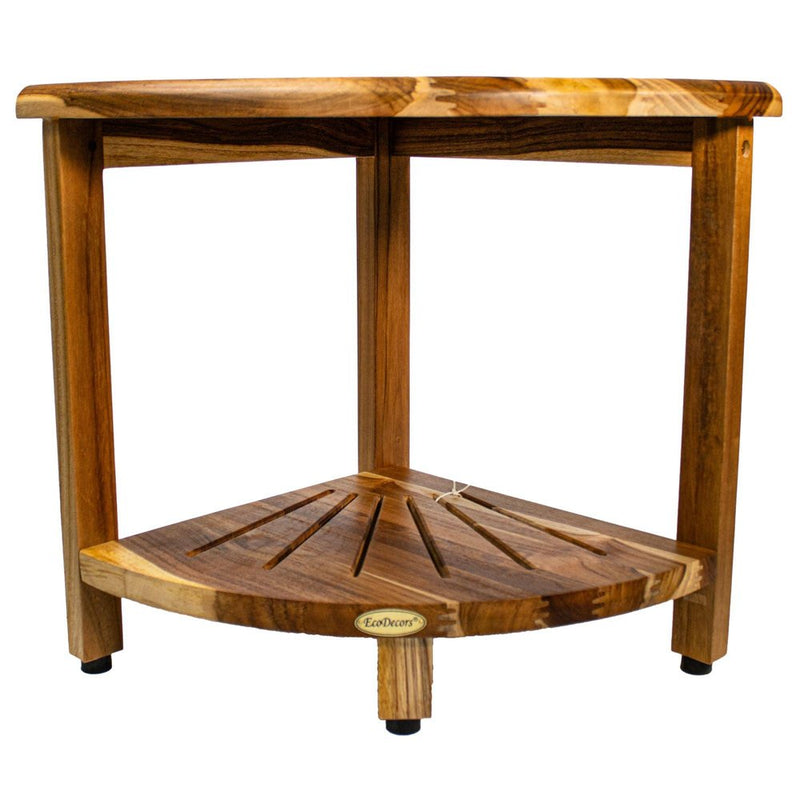 13" Brown Solid Wood Bathroom Shelves